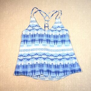 Women's Racerback Tank Top S Blue Flowy Lightweight Tank